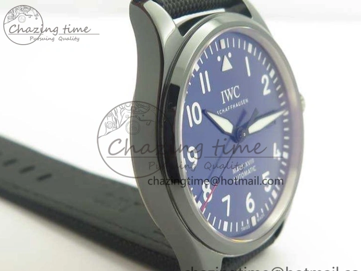 MIROTIME 0125 HighQuality Mark XVIII LAUREUS IW324703 Black Ceramic MKF Best Edition On Black Nylon Strap A 7218